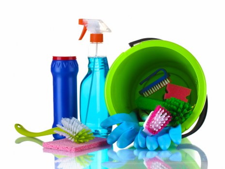 Commercial cleaners working in a Hackney office reception area
