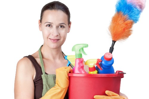 Communal entrance cleaning in a Hackney apartment block