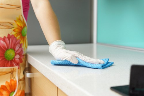 Professional move out cleaning for a Hackney flat with kitchen and living area detail