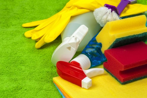 Cleaning specialist working on upholstery stain removal in Hackney