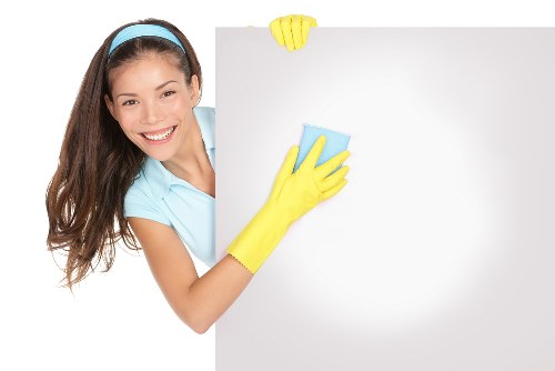 Office cleaning team working in a Hackney commercial workspace